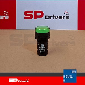 SINALEIRO CEW-SM2-C14 MONOBLOCO VERDE 22 mm DE RESINA TERMOPLASTICA 130Vcc