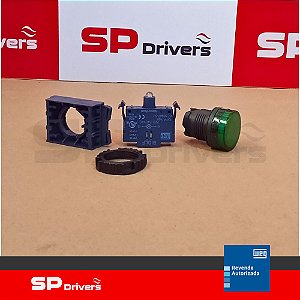 SINALEIRO CSW-SD2-FD66-3VF DIFUSO VERDE 22MM DE RESINA TERMOPLASTICA 220-240V 50/60HZ