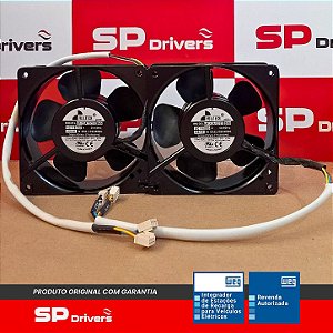 CONJUNTO 2X VENTILADOR 115/230Vca COM CABO 330/430mm COM CARCAÇA DE 144cm²