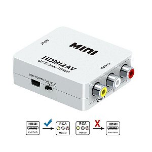 CONVERSOR MINI HDMI PARA RCA - HDMI2AV