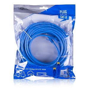 CABO DE REDE CAT6 15 METROS ATÉ 10000MBPS ETHERNET LAN MONTADO