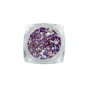 Glitter Flocado Roxo e Prata - LJ10