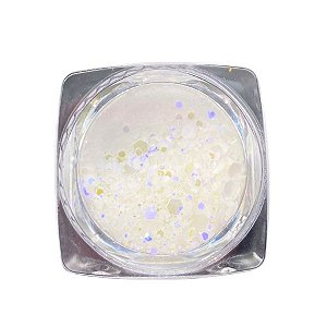 Glitter Flocado Branco Furtacor  - LJ05