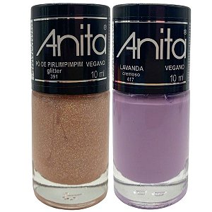 Kit Esmalte Dois Tons Lavanda e Pó de Pirlimpimpim  - Anita