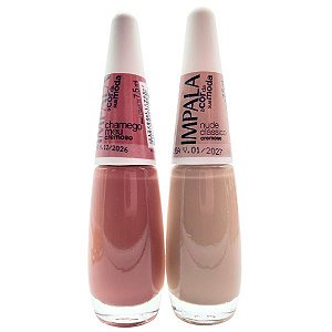 Kit Esmalte Dois Tons Chamego Meu e Nude Clássico  - Impala