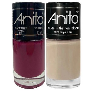 Kit Esmalte Dois Tons Cabernet e Meiga e Tals - Anita