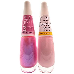 Kit Esmalte Dois Tons Gatinha e Paraiso  - Impala