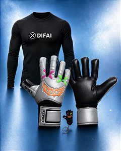 Kit Luva Difai Crazy Prata + Camiseta Térmica
