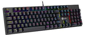 Teclado mecânico gamer ninja leap, switch blue, rainbow, abnt2, black