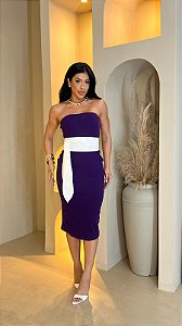 VESTIDO RIBANA CANELADA ROXO