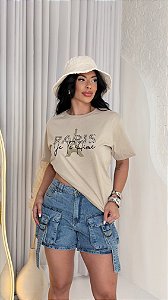 MAX TSHIRT FEMININA  ALGODÃO PARIS / NUDE