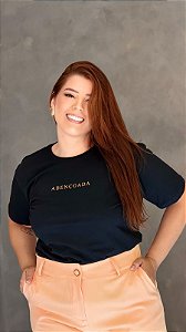 TSHIRT PLUS SIZE FEMININA ABENÇOADA / PRETO