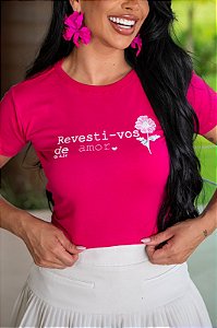 TSHIRT FEMININA ALGODÃO EVANGELICA / PINK