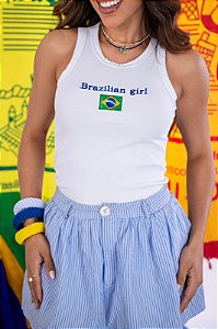 REGATA RIBANA MICRO CANELADA BRASIL BRAZILIN GIRL / BRANCA