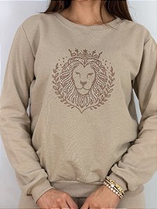 CONJUNTO MOLETOM COMFORT LEÃO STRASS / NDUDE