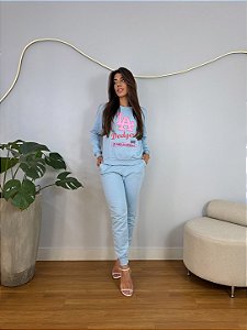 CONJUNTO MOLETOM COMFORT LA / AZUL BEBE
