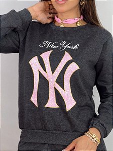 CONJUNTO MOLETOM COMFORT NY / MESCLA ESCURO