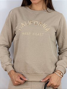CONJUNTO MOLETOM COMFORT BORDADO CALIFORNIA / NUDE