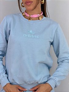 CONJUNTO MOLETOM COMFORT BORDADO ADIDAS / AZUL BEBE