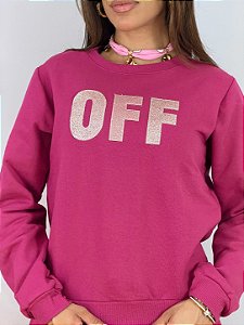 CONJUNTO MOLETOM COMFORT OFF APLICAÇÃO / PINK