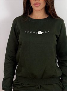 BLUSA MOLETOM COMFORT ABENÇOADA / VERDE MILITAR