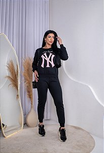 CONJUNTO MOLETOM COMFORT NY / PRETO
