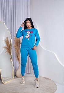 CONJUNTO MOLETOM COMFORT LOLLA / AZUL ROYAL