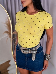 TSHIRT FEMININA ALGODÃO POA AMARELA