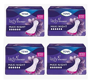 Absorvente Tena Lady Discreet Maxi Night Kit Com 4