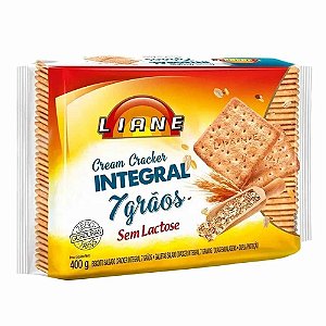 Biscoito Cream Cracker Integral 7 Grãos Sem Lactose 400 Gramas - Liane