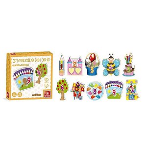 Quebra-Cabeça Aprendendo Números 1 Ao 10 Brincadeira de Criança - 20PCS