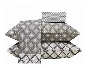 Jogo de Cama Casal Duplo 4 Peças Hugo Linha Realce Premium 140 Fios - Sultan