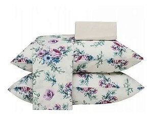 Jogo de Cama Casal Duplo 4 Peças Alana Linha Realce Premium 140 Fios - Sultan