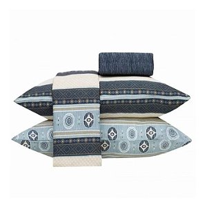 Jogo de Cama Casal Queen Duplo 4 Peças Caleb Linha Realce Premium 140 Fios - Sultan