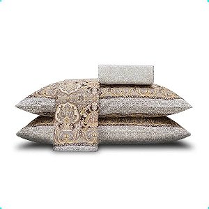 Jogo de Cama Casal Queen Duplo 4 Peças Jordânia Linha Realce Premium 140 Fios - Sultan