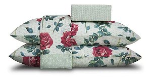 Jogo de Cama Casal Queen Duplo 4 Peças Clara Linha Realce Premium 140 Fios - Sultan