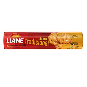 Biscoito Canapé Salgado Tradicional Sem Lactose 90 Gramas - Liane