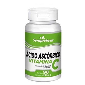 Ácido Ascórbico Vitamina C 400mg 90 Cápsulas - Semprebom