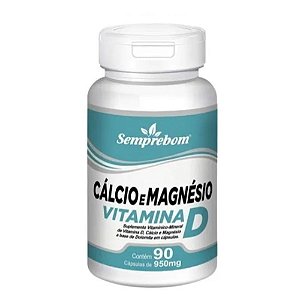 Vitamina D Cálcio E Magnésio 950mg 90 Cápsulas - Semprebom