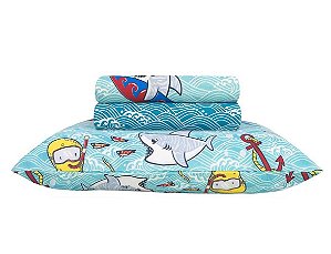 Jogo de Cama Solteiro Duplo 3 Peças Happy Day Shark - Sultan