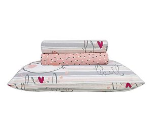 Jogo de Cama Solteiro Duplo 3 Peças Happy Day Meow - Sultan