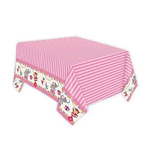 Toalha De Mesa Papel Circo Rosa 2,20X1,20M - Regina Festas