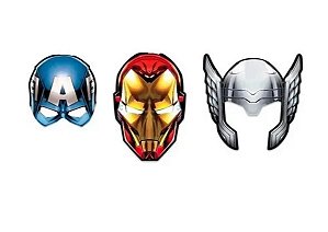 Máscara Cartonada Avengers Vingadores 06 unidades - Regina Festas