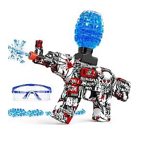 Arma Bolinha Gel Ak47 Automática Vermelha e Preta - Martins Importadora