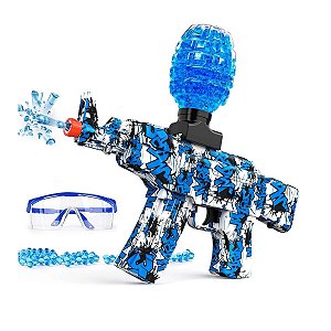 Arma Bolinha Gel Ak47 Automática Azul e Preta - Martins Importadora