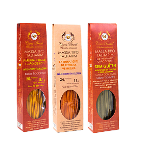 Kit 3 Sabores de macarrão tipo Talharim S/ Glúten Proteico