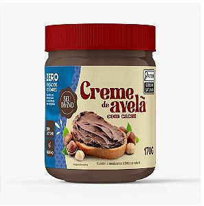 Creme de avelã VEGANO com cacau LIVRE de glúten e açúcar 170g