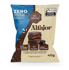 Alfajor VEGANO com chocolate ZERO AÇÚCAR s/glúten 40g
