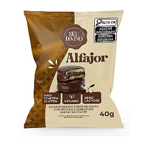 Alfajor VEGANO Branco recheio de chocolate LIVRE de Glúten 40g