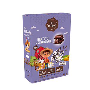 Biscoito Vegano Infantil Sabor Chocolate Livre de Glúten 50g